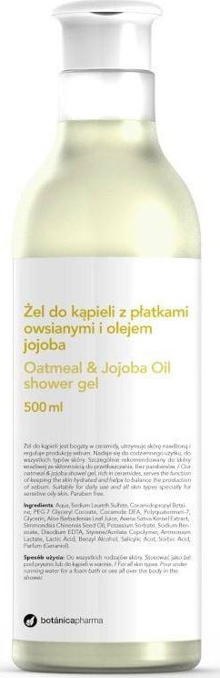 Botanica BOTANICAPHARMA_Oatmeal Jajoba Oil Shower Gel zel do kapieli Platki Owsiane i Olej Jajoba 500ml 8435045202065 (8435045202065)