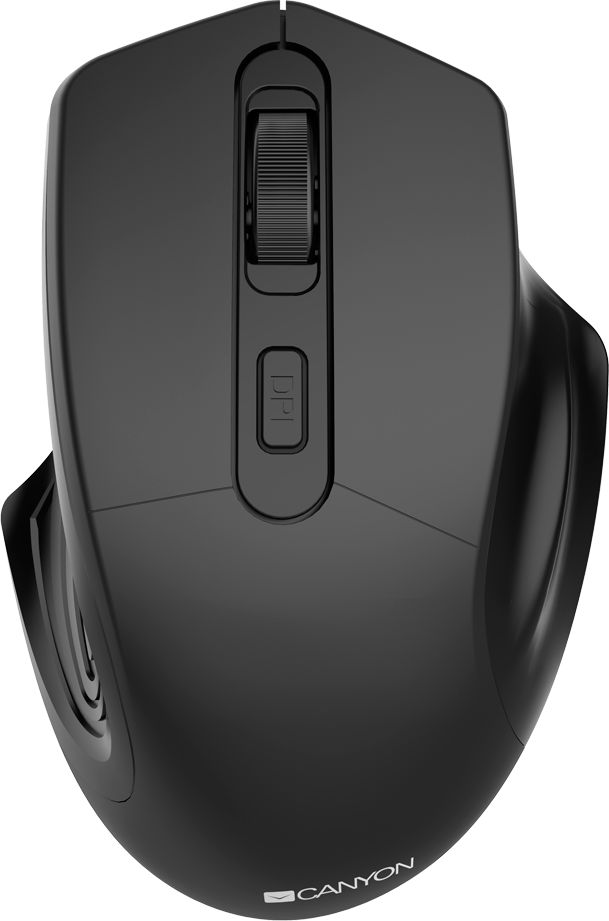 CANYON 2.4GHz Wireless Optical Mouse with 4 buttons, DPI 800/1200/1600, Black, 115*77*38mm, 0.064kg Datora pele