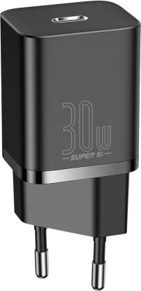 Baseus Super Si ātrais lādētājs USB-C / 30W melns iekārtas lādētājs