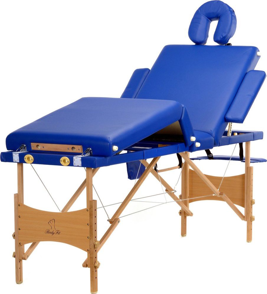 Bodyfit Stol, lozko do masazu 4 segmentowe niebieskie 643-uniw (5902759971561) masāžas ierīce