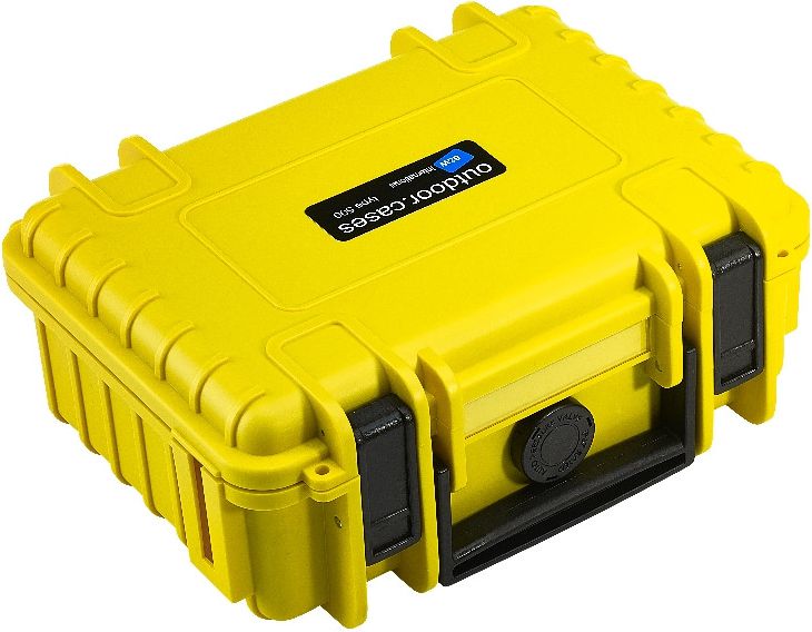 B&W Outdoor Case Type 500 yellow with pre-cut foam insert soma foto, video aksesuāriem