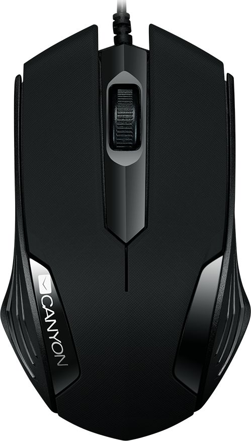 CANYON Optical wired mice, 3 buttons, DPI 1000, Black Datora pele