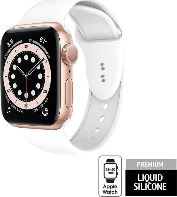 Crong Pasek Apple Watch 38/40mm bialy CRG-40LQB-WHI (5907731987332)