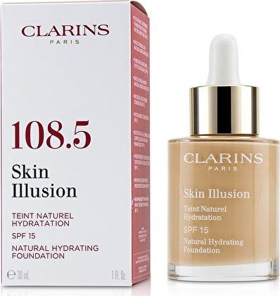 Clarins Skin Illusion Natural Hydrating Foundation Spf 15 108.5 Cashew 30ml 118559 (3380810234350) tonālais krēms