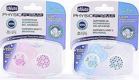 Chicco Smoczek Physio Light 2-6 m 2 szt. CHI000226 (8058664097081) māneklītis, knupis