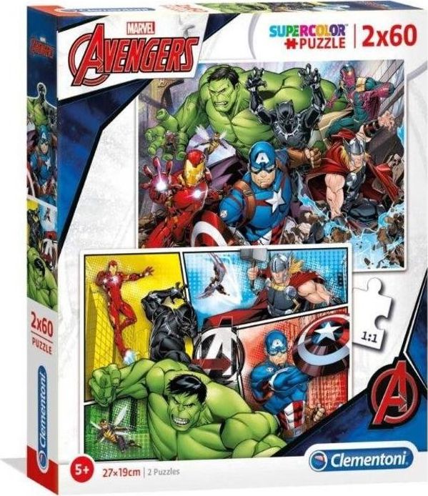 Clementoni Puzzle 2x60 elementow Super Kolor - Avengers GXP-684703 (8005125216055) puzle, puzzle