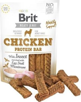 Brit BRIT MEATY JERKY Protein Bar Chicken Smakolyki KURCZAK 80g BRIT-JERKY-05-80 (8595602543762) kaķu barība