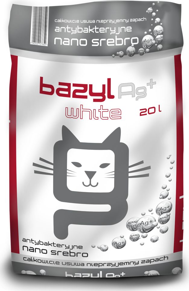 Zwirek dla kota Celpap Bazyl Ag+ White Naturalny 20 l VAT013453 (5902020577850) piederumi kaķiem
