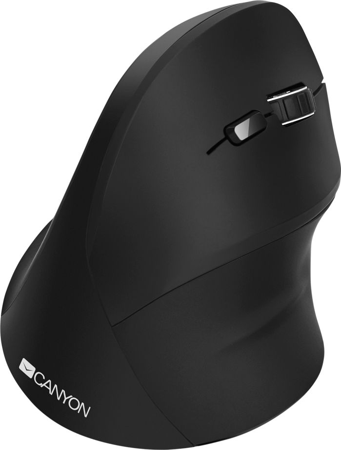 CANYON MW-16 wireless Vertical mouse, USB2.4GHz, Optical Technology, 6 number of buttons, USB 2.0, resolution: 800/1200/1600 DPI, black, siz Datora pele