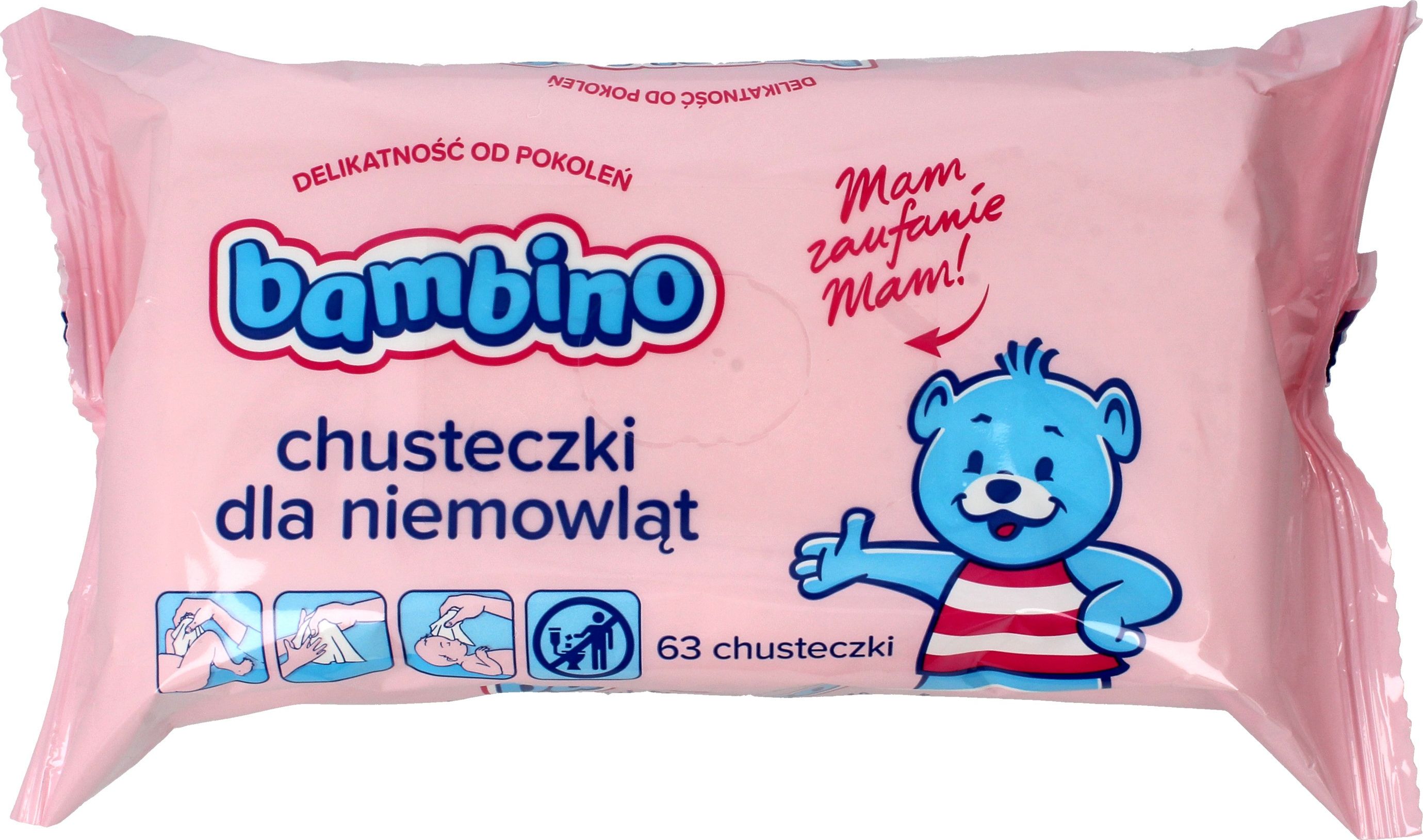 Bambino Chusteczki nawilzajace 1x63 szt. 0183660 (5900017060088)