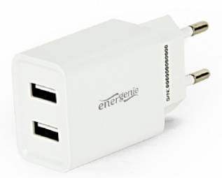 Gembird 2-port universal USB charger EG-U2C2A-03-W White iekārtas lādētājs