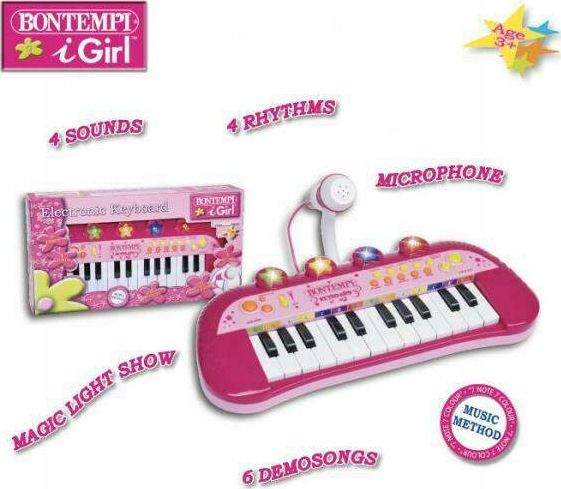 Dante Bontempi Girl Keyboard 24 key z mikrofonem DANTE 041-33057