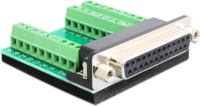 Delock Adapter 25-pinowe D-Sub zenski > blok zlacza (65317) 65317 (4043619653171) aksesuārs datorkorpusiem