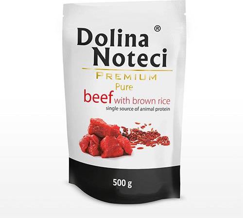 Dolina Noteci Dolina Noteci Pies Pure, wolowina z brazowym ryzem saszetka 500g VAT006332 (5900842015864) barība suņiem