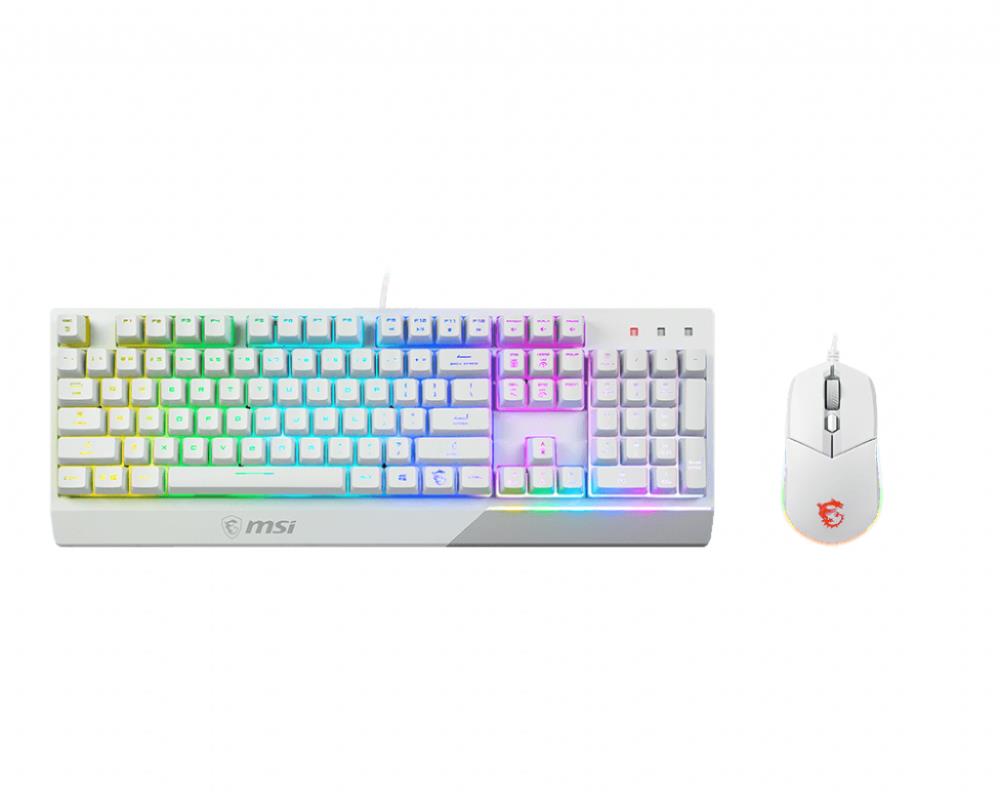 MSI Vigor GK30 Combo USB QWERTY Keyboard + Mouse GM11 White klaviatūra