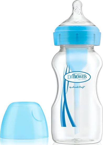 Dr Browns Butelka do karmienia niemowlat szeroka szyjka Options+ niebieska 0m+ 270ml (WB91602) 001169 (072239318225) bērnu barošanas pudelīte