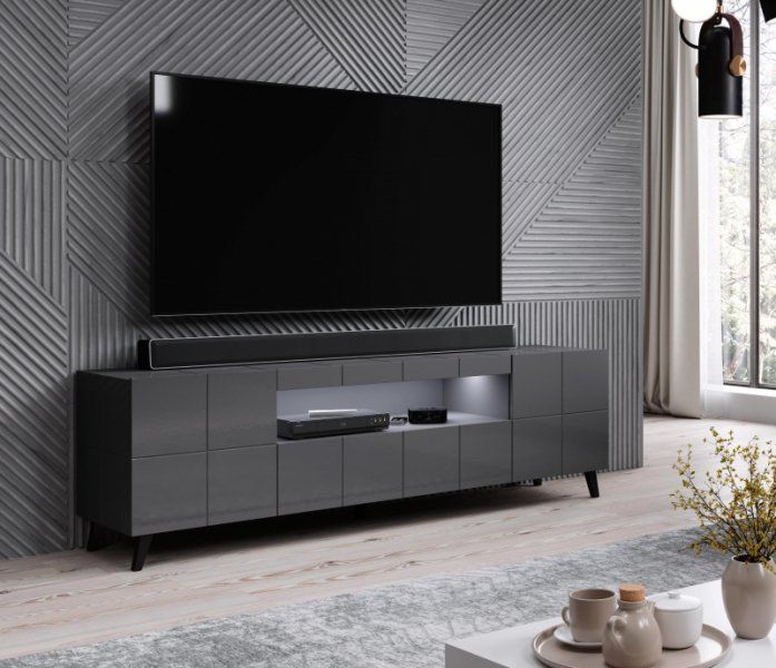 Cama TV stand REJA graphite grey gloss/graphite grey gloss