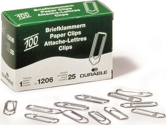 DURABLE Briefklammern 26mm verzinkt 100 Stuck