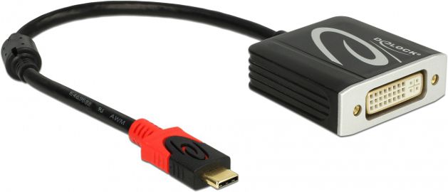 Adapter USB Delock USB-C - DVI Czarny  (61213) 61213 (4043619612130)