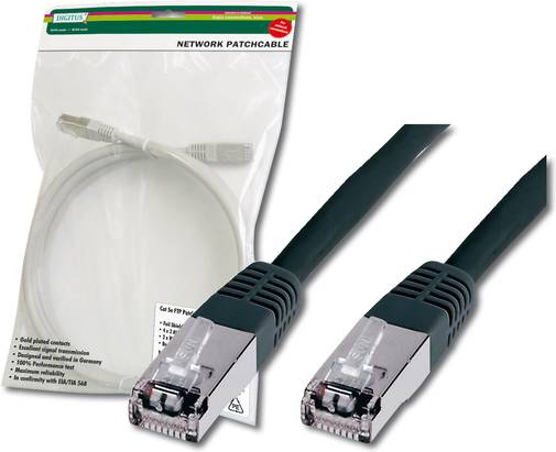 Cable Cat5e SF/UTP 5m black RJ45/RJ45 kabelis, vads