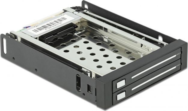 Delock 3.5'' Mobile Rack for 2x 2.5'' SATA HDD, black cietā diska korpuss