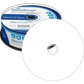 MediaRange BD-R DL 50 GB, Blu-ray - White - Roll 25szt matricas