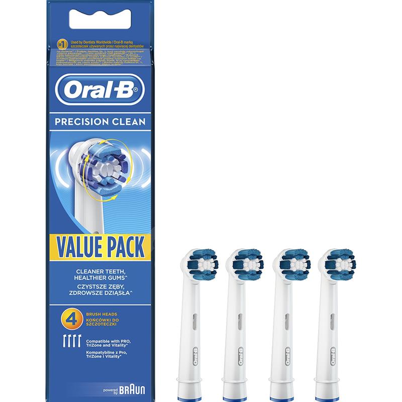 Attachment Set for electric toothbrush Braun EB20-4 (4 tips) mutes higiēnai