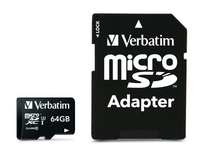 Verbatim PRO - flash memory card - 64 GB - microSDXC UHS-I USB Flash atmiņa