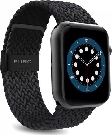 Puro Pleciony pasek PURO Loop Band Apple Watch 42/44mm (czarny) PUR459BLK (8033830305047)