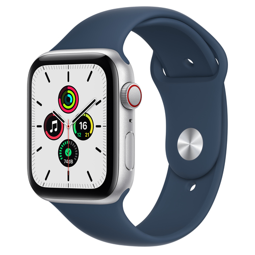Apple Watch SE GPS + Cell 44mm Silver Alu Abyss Blue Sport Viedais pulkstenis, smartwatch