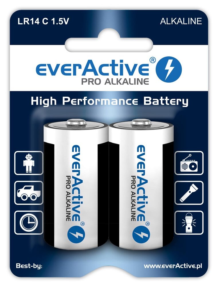 Alkaline batteries everActive Pro Alkaline LR14 C - blister card - 2 pieces Baterija