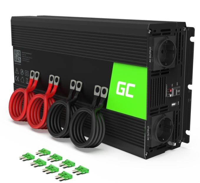 Green Cell  Registered  Voltage Car Inverter 12V to 220V, 3000W/6000W Strāvas pārveidotājs, Power Inverter