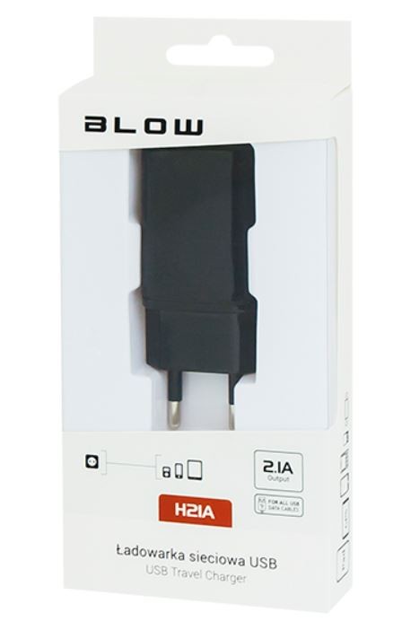 BLOW charger 2,1A       H21A BLACK iekārtas lādētājs