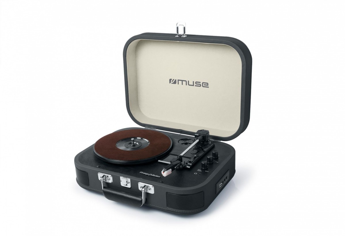 GramMuse Turntable Stereo System MT-201 DG USB port, AUX in, 2x5 W, Black/Cream mūzikas centrs