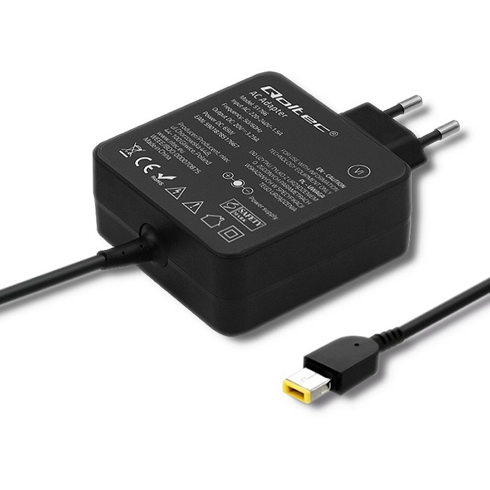 Qoltec 51766 Power adapter for Lenovo 65W | 20V |3.25A | Slim tip+pin portatīvo datoru lādētājs