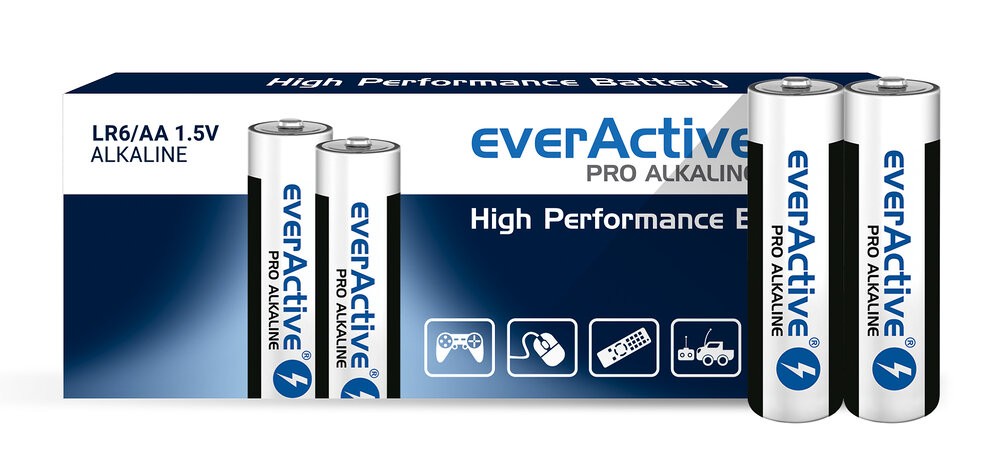 Alkaline batteries everActive Pro Alkaline LR6 AA - shrink pack - 10 pieces Baterija