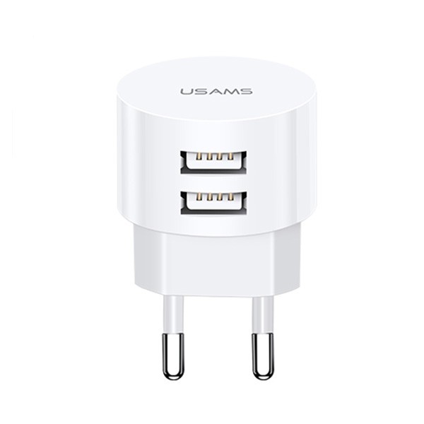 USAMS Charger T20 2XUSB 2,1A Round iekārtas lādētājs