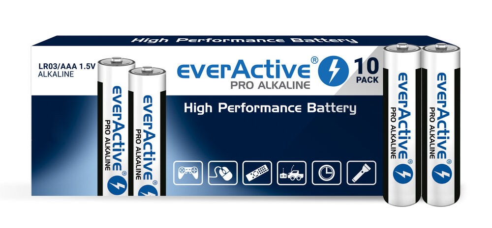 Alkaline batteries everActive Pro Alkaline LR03 AAA - shrink pack - 10 pieces Baterija