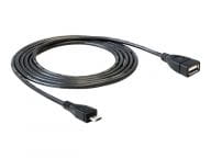 USB Kabel Delock A -> Micro-B OTG Bu/St 0.50m sw USB kabelis