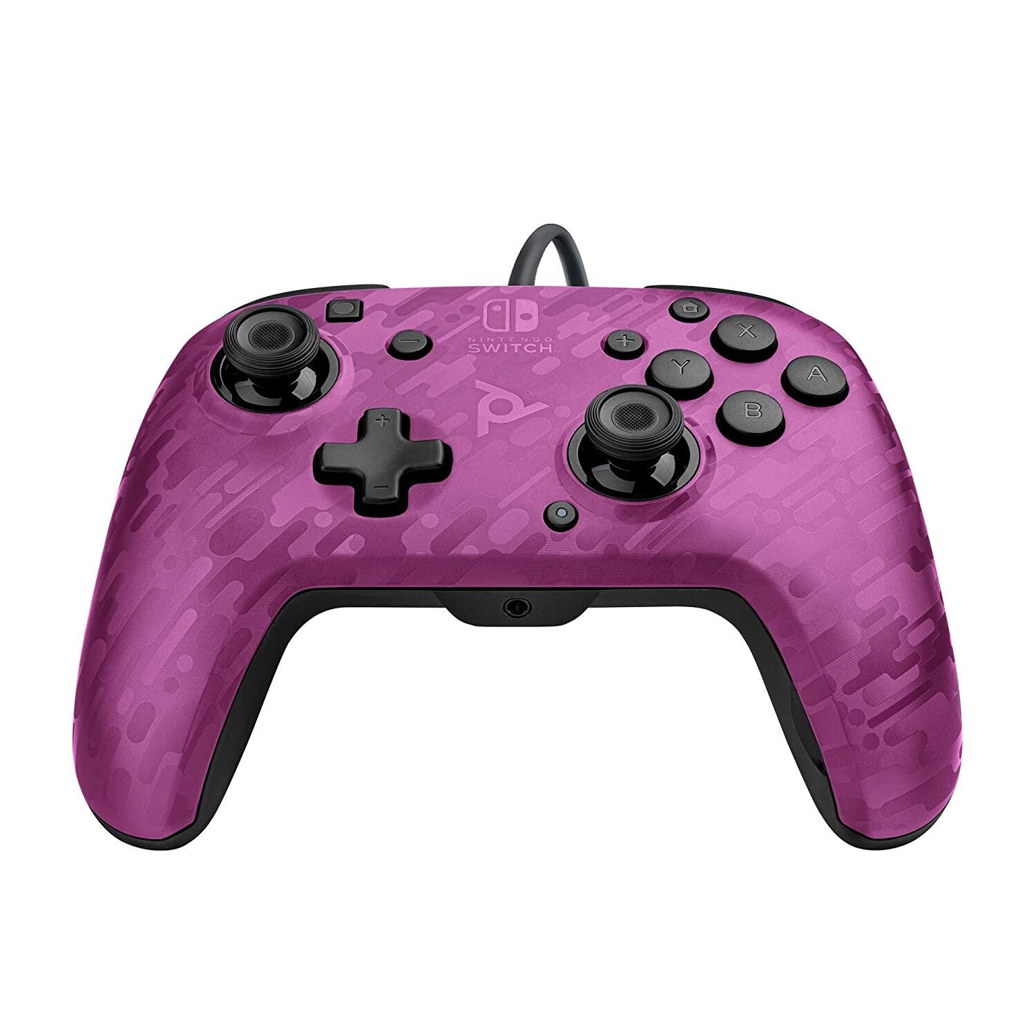 PDP Controller Faceoff Deluxe+ Purple/Camo kabelgebunden - Fur Nintendo Switch spēļu konsoles gampad