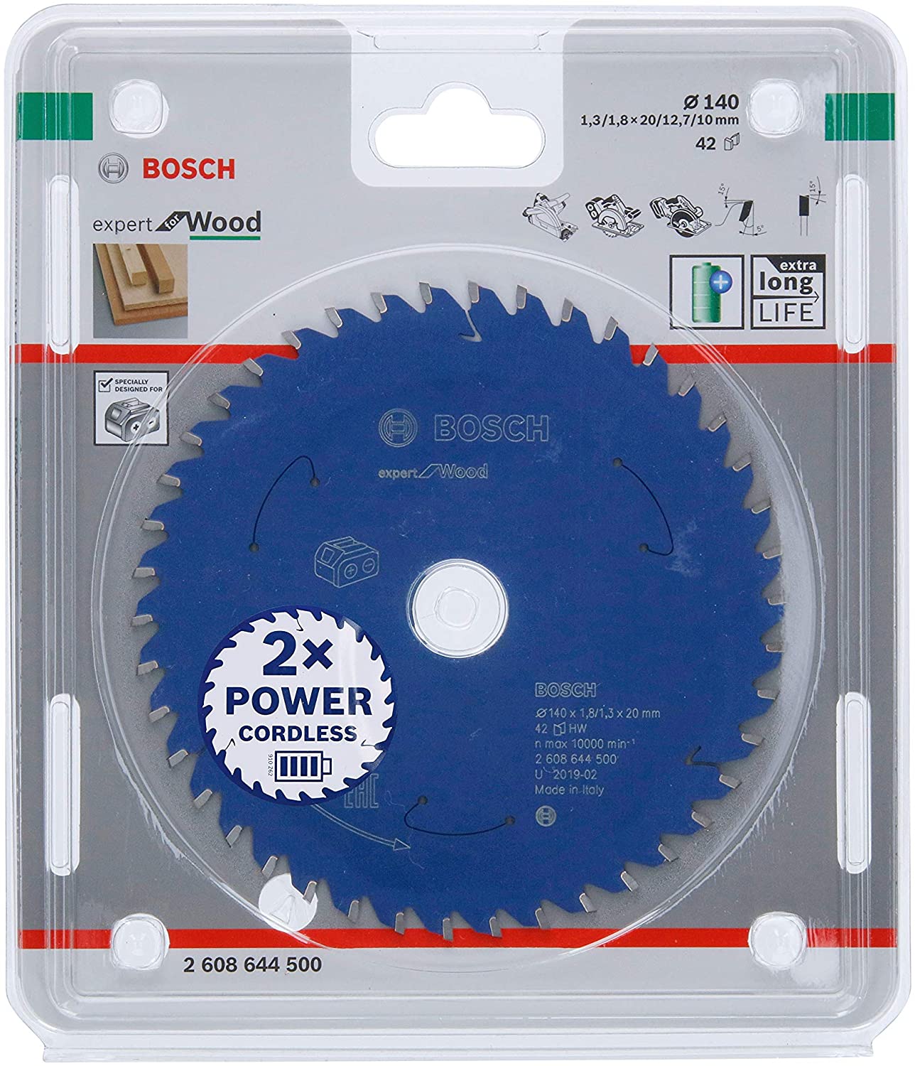 Bosch circular saw blade Expert for Wood, 140mm 2608644500 2608644500 (3165140957304)