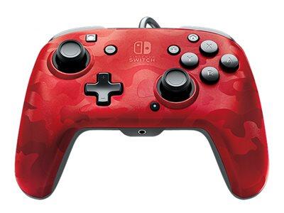 PDP Controller Faceoff Deluxe+ Red/Camo kabelgebunden - FurNintendo Switch spēļu konsoles gampad