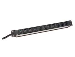 DIGITUS  aluminum outlet strip with overload protection IEC C13, 10 outlets 19'' UPS aksesuāri