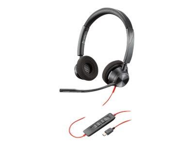 Poly Blackwire 3300 Series 3320 Stereo Headset On-Ear (USB-C, kabelgebunden, M-Teams) austiņas