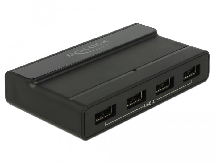 DeLock External USB 3,1 Hub 4 Port with 10 Gbps - Hub - 4 x USB 3,1 Gen 2 - Desktop (64053) 4043619640539 USB centrmezgli