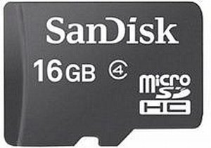 SANDISK 16GB microSDHC card atmiņas karte