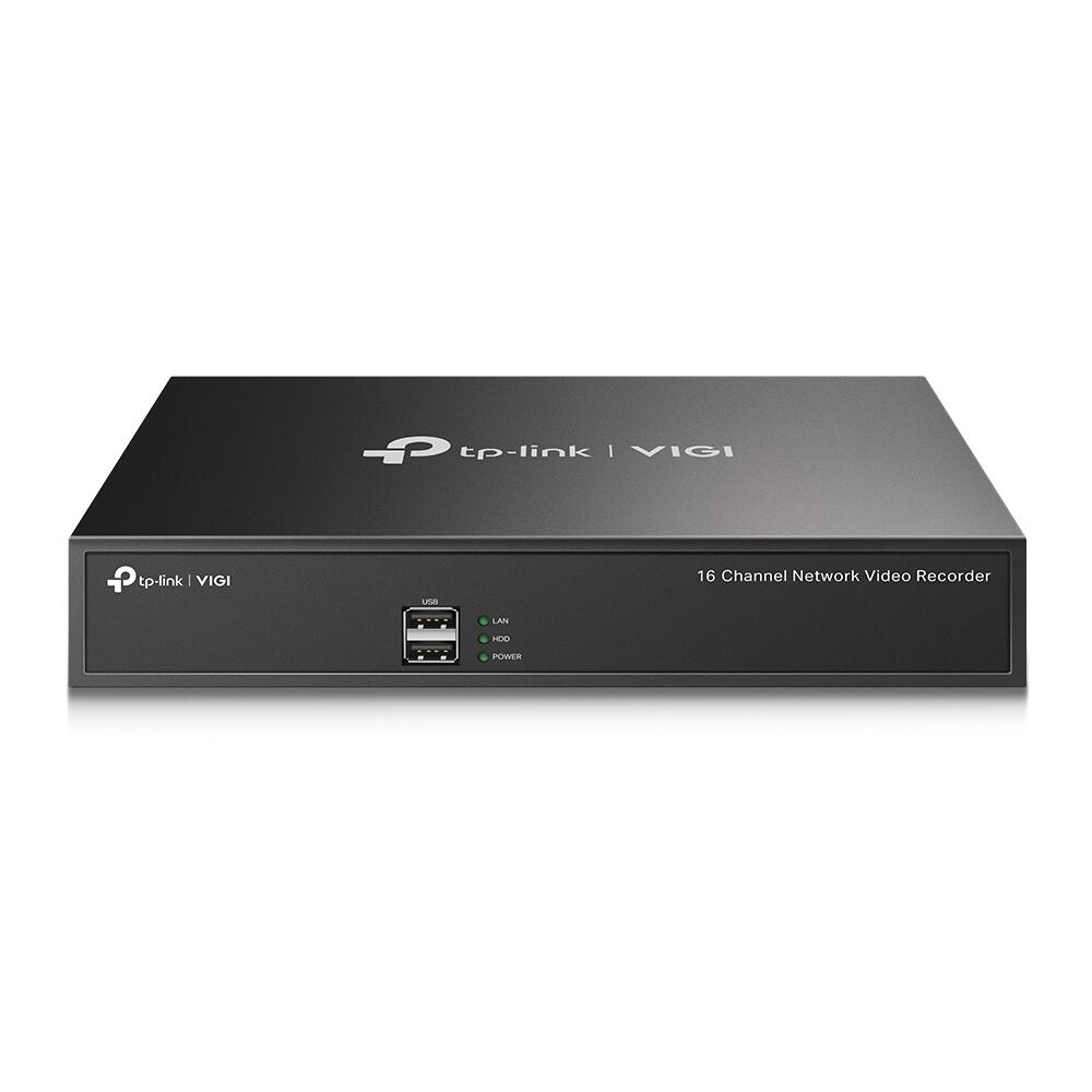 TP-Link VIGI NVR1016H 16 Kanal Netzwerk Video Recorder, 1x bis zu 10TB SATA HDD intern montierbar, Rack-fahig novērošanas kamera