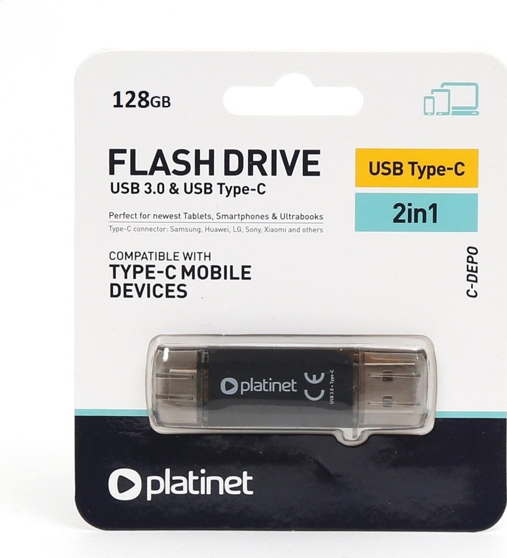 Pendrive Platinet C-DEPO, 128 GB  (PMFC128B) USB Flash atmiņa