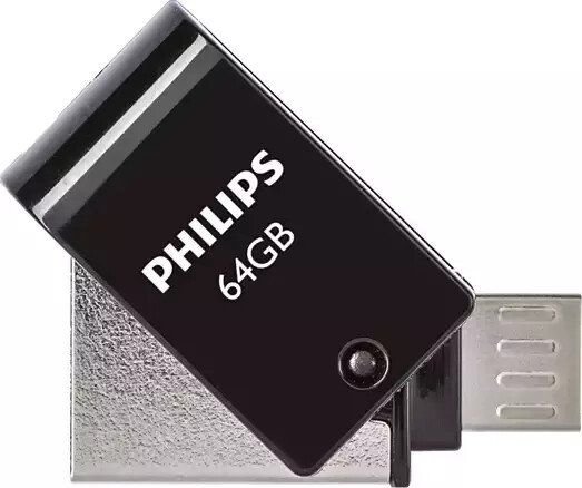 Philips 2 in 1 Black        64GB OTG microUSB + USB 2.0 USB Flash atmiņa