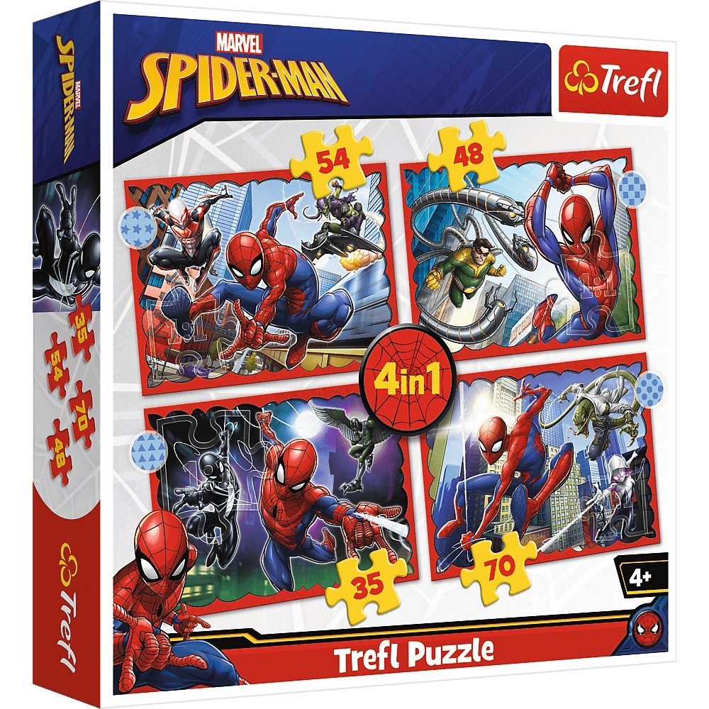 Trefl Puzzle 4in1 Heroic Spider-Man / Disney Marvel Spiderman 34384 puzle, puzzle